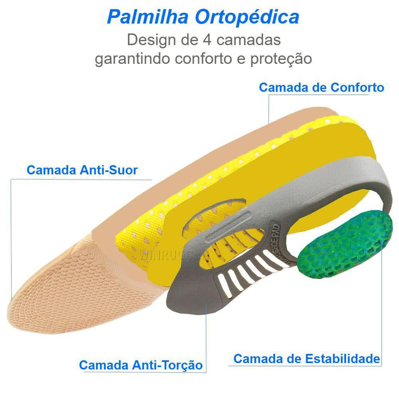 Palmilha Ortopédica OrtoLifes Adaptável a Qualquer Calçado - Fasho